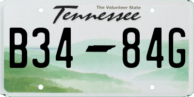 TN license plate B3484G