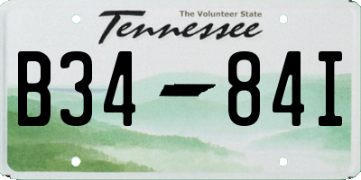 TN license plate B3484I