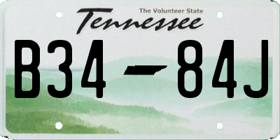 TN license plate B3484J