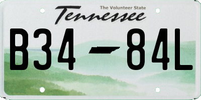 TN license plate B3484L