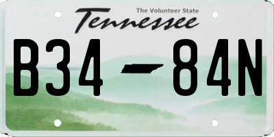 TN license plate B3484N