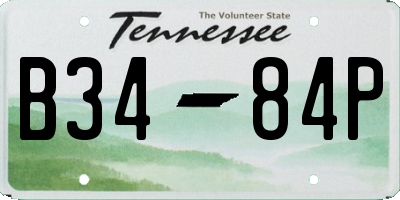 TN license plate B3484P