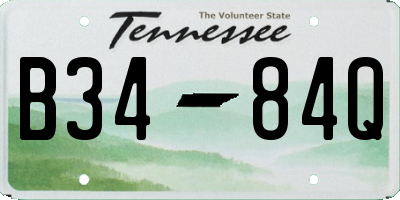 TN license plate B3484Q