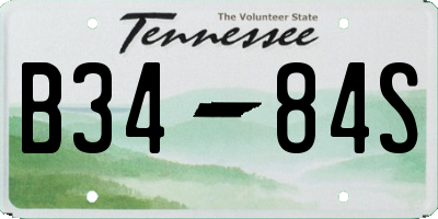 TN license plate B3484S