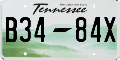 TN license plate B3484X