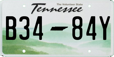 TN license plate B3484Y