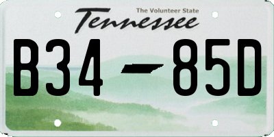 TN license plate B3485D