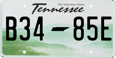 TN license plate B3485E