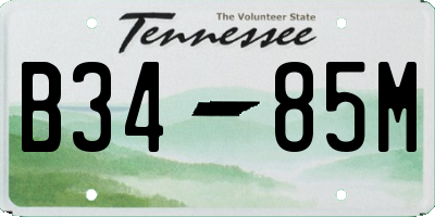 TN license plate B3485M