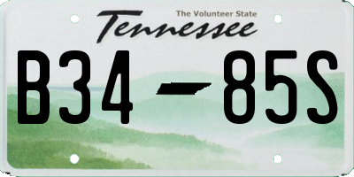 TN license plate B3485S