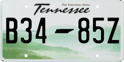 TN license plate B3485Z