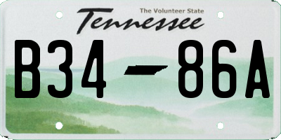 TN license plate B3486A