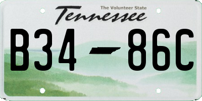 TN license plate B3486C