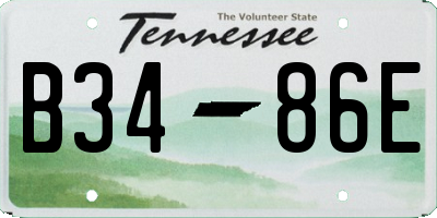 TN license plate B3486E