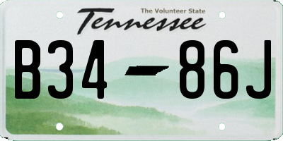 TN license plate B3486J