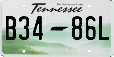TN license plate B3486L