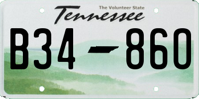 TN license plate B3486O