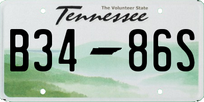 TN license plate B3486S