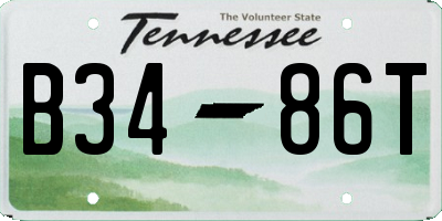 TN license plate B3486T