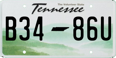 TN license plate B3486U