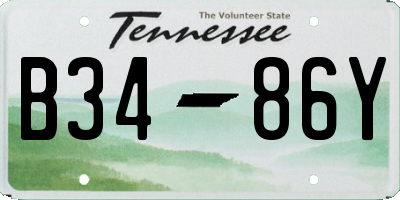 TN license plate B3486Y