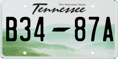 TN license plate B3487A