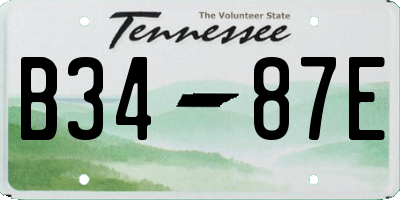 TN license plate B3487E