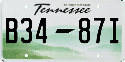 TN license plate B3487I