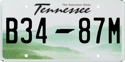 TN license plate B3487M