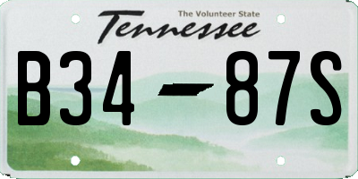 TN license plate B3487S