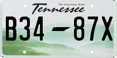 TN license plate B3487X
