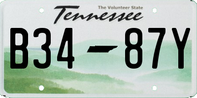 TN license plate B3487Y
