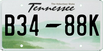 TN license plate B3488K
