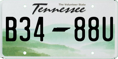TN license plate B3488U