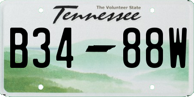 TN license plate B3488W