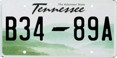 TN license plate B3489A
