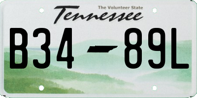 TN license plate B3489L