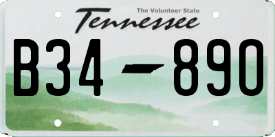TN license plate B3489O