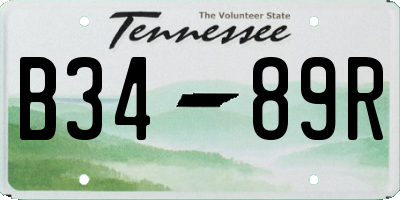 TN license plate B3489R