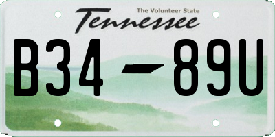 TN license plate B3489U