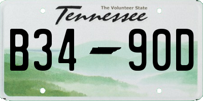 TN license plate B3490D