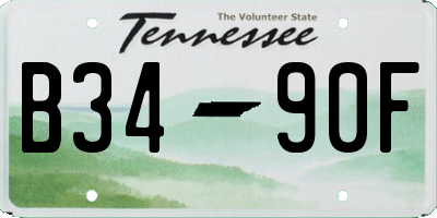 TN license plate B3490F