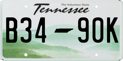 TN license plate B3490K