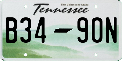 TN license plate B3490N