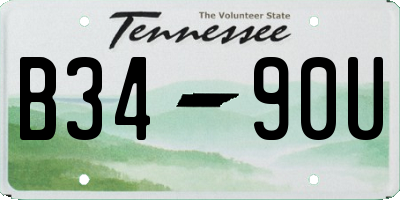 TN license plate B3490U