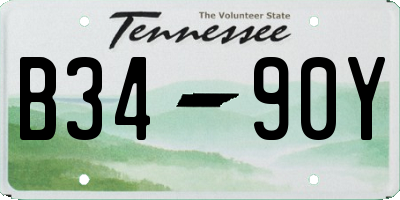 TN license plate B3490Y