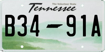 TN license plate B3491A