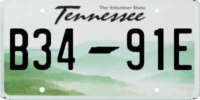 TN license plate B3491E
