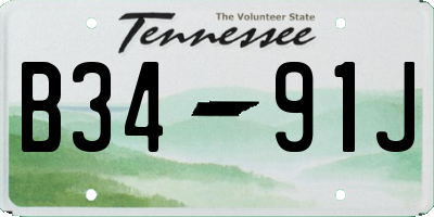 TN license plate B3491J