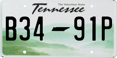 TN license plate B3491P
